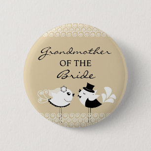 Grandmother of the Bride Birds Wedding Button
