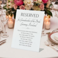Grandmother of the Bride Memorial Save A Seat