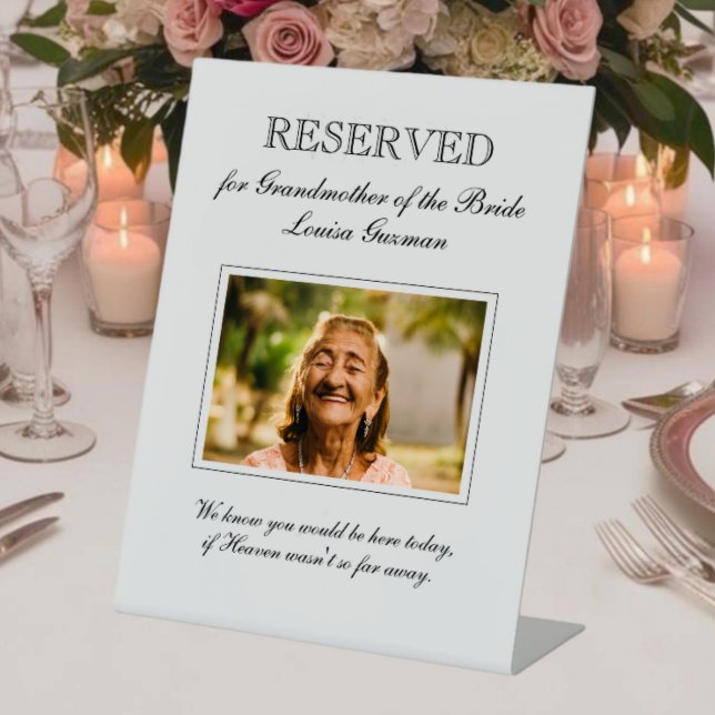 Grandmother of the Bride Photo Memorial Wedding Pedestal Sign (Creator Uploaded)