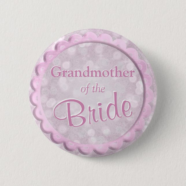 Grandmother of the Bride Pink Confetti 6 Cm Round Badge (Front)