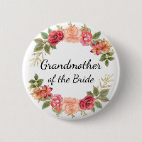 Grandmother of the Bride Pink Red Floral Wreath