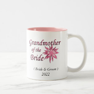 Grandmother of the Bride Pink Two-Tone Coffee Mug