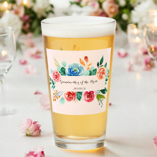 Grandmother of The Bride Wedding Pink Glass Cup
