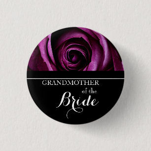 Grandmother of The Bride Wedding Red Roses 3 Cm Round Badge