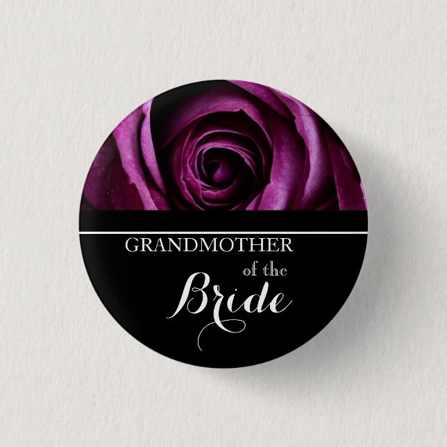 Grandmother of The Bride Wedding Red Roses 3 Cm Round Badge (Front)