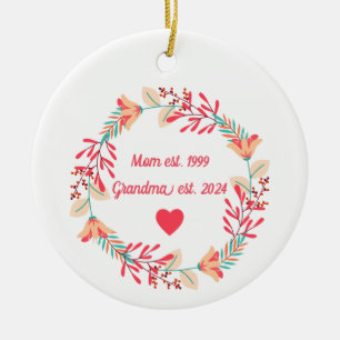 Grandmother Ornament, gift for Grandma, Grandchild Ceramic Tree Decoration