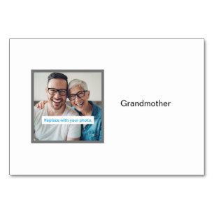 Grandmother Photo Personalised Family Flashcards Table Number
