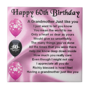 Grandmother Poem - 60th Birthday Tile