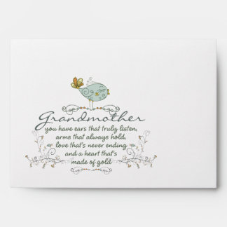 Grandmother Poem with Birds Envelope