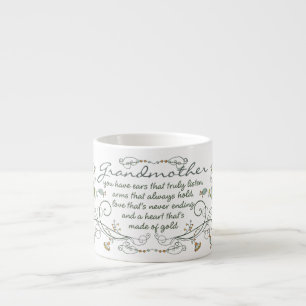 Grandmother Poem with Birds Espresso Cup