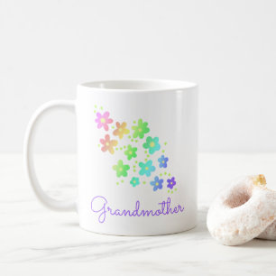 Grandmother Rainbow Flowers Mug