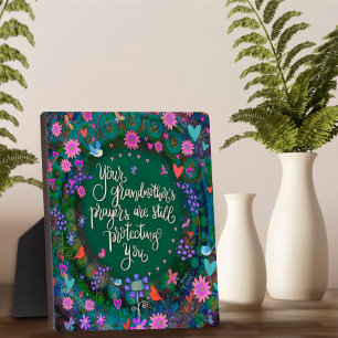 Grandmother’s Prayers Pretty Floral Inspirational Plaque