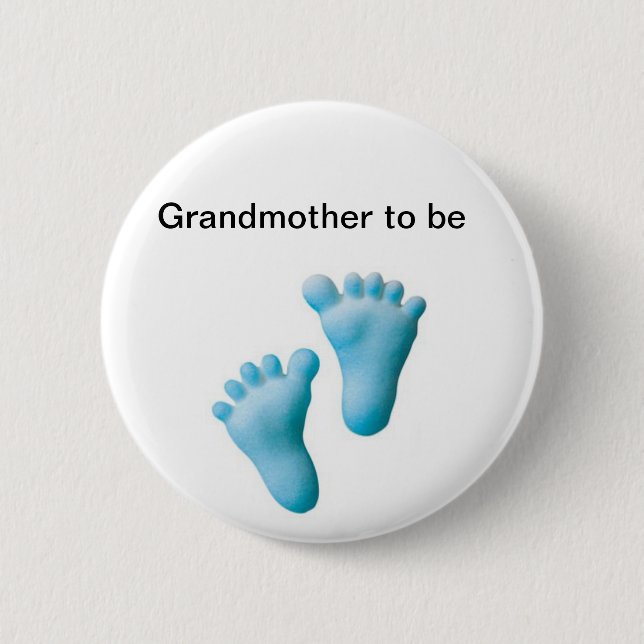 Grandmother to be 6 cm round badge (Front)