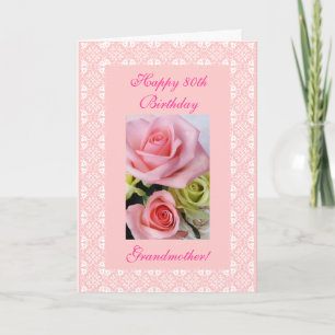 Grandmother's 80th (age) birthday roses card