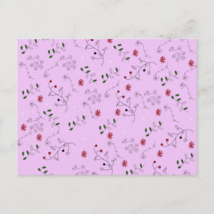 Grandmother's Flower Garden Pattern Holiday Postcard