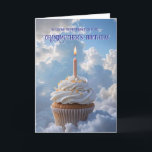 Grandmother's Heavenly Birthday Cupcake Clouds Card<br><div class="desc">For the remembrance of a late grandmother or grandma's birthday. You can change how the card is worded. A heavenly birthday card with a cupcake in the clouds with candles.</div>