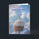 Grandmother's Heavenly Birthday Cupcake Clouds Card<br><div class="desc">For the remembrance of a late grandmother or grandma's birthday. You can change how the card is worded. A heavenly birthday card with a cupcake in the clouds with candles.</div>