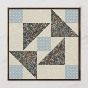 Grandmother's Puzzle Blues and Greys Invitation