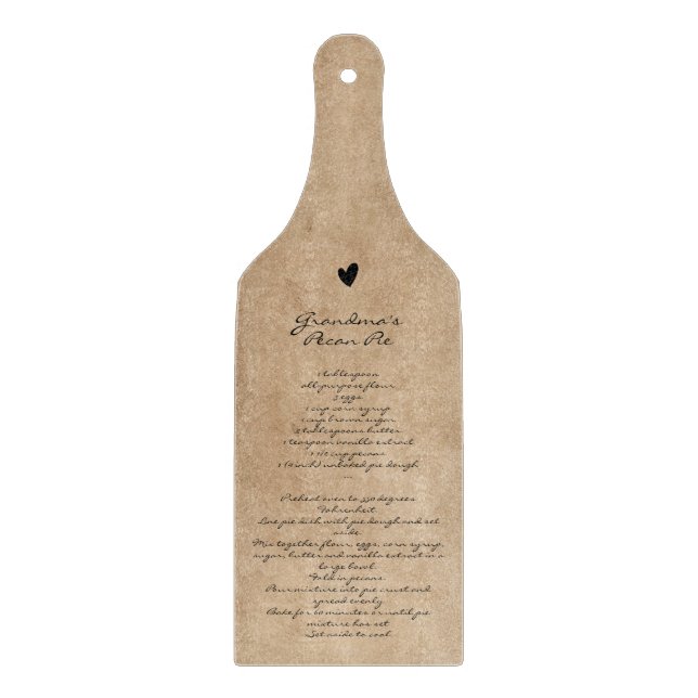 Grandmother's Recipe Family Keepsake Custom Text Cutting Board (Front)