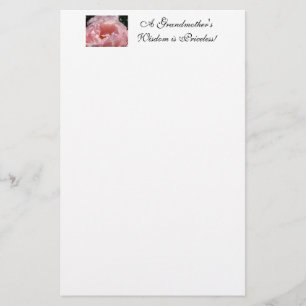 Grandmother's Wisdom is Priceless! Pink Rose Stationery