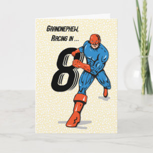 Grandnephew 8th Birthday Superhero Card