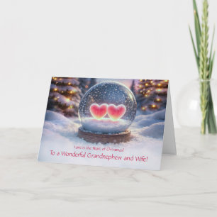 Grandnephew and Wife Christmas Holidays Hearts Card