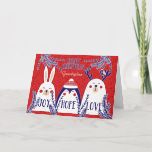 Grandnephew Christmas Woodland Creatures Holiday Card