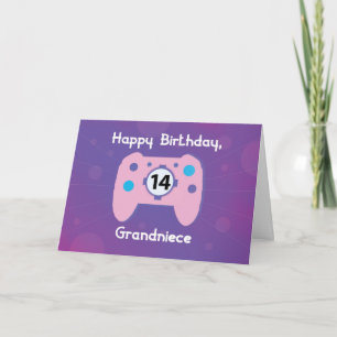 Grandniece 14 Year Old Birthday Gamer Controller Card