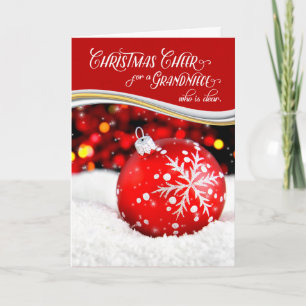 Grandniece Christmas Cheer Red Ornament Holiday Card