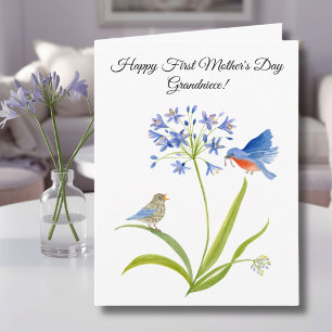 Grandniece Happy First Mother’s Day Bluebird Card