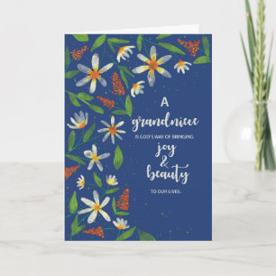 Grandniece Religious Birthday Daisies Wildflower Card