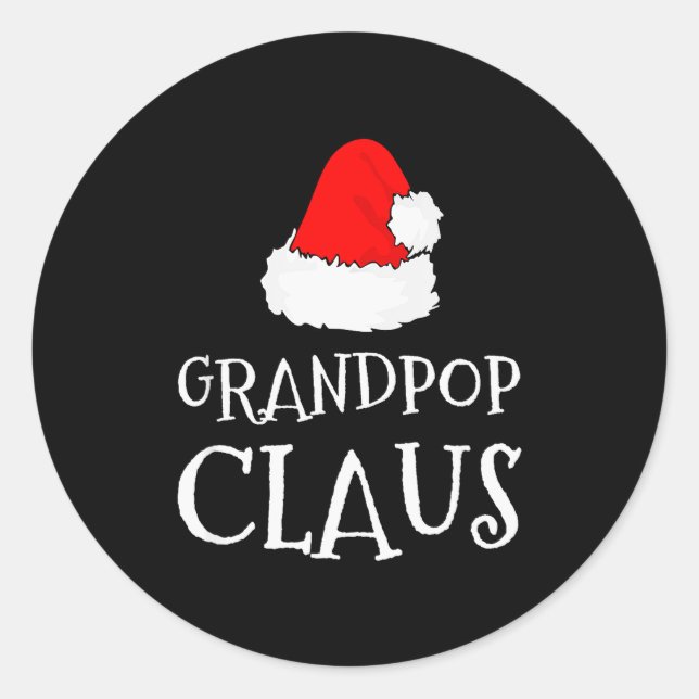Grandp Claus Christmas Santa's Pajama Family Match Classic Round Sticker (Front)