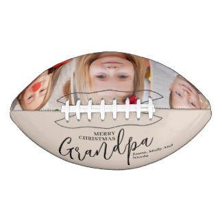 Grandpa 3 Photo Collage Grandad Merry Christmas American Football