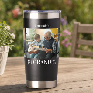 Grandpa 3 Photo Grandkids Insulated Tumbler