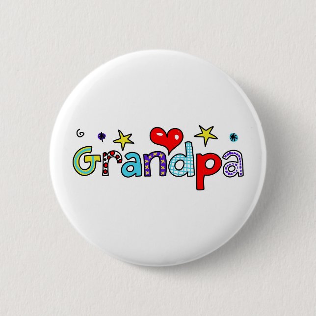 Grandpa 6 Cm Round Badge (Front)