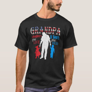 Grandpa A Sons First Hero A Daughters First Love T-Shirt