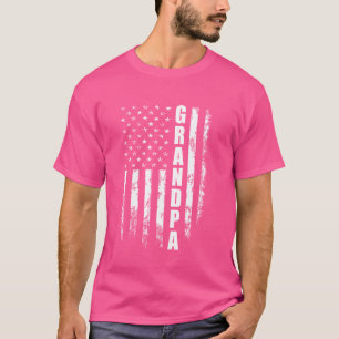 Grandpa American Flag 4th of July Vintage Christma T-Shirt