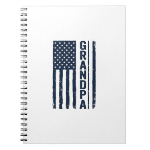 Grandpa American Flag Distressed Patriotic Design_ Notebook