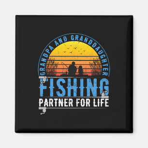 Grandpa And Granddaughter Fishing Buddies For Life Magnet