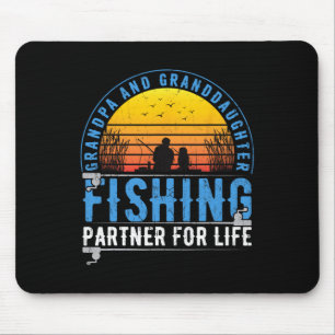 Grandpa And Granddaughter Fishing Buddies For Life Mouse Mat