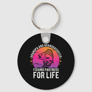 Grandpa And Granddaughter Fishing Partners For Lif Key Ring