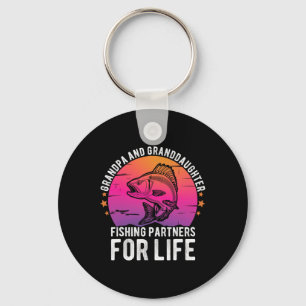 Grandpa And Granddaughter Fishing Partners For Lif Key Ring