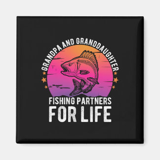 Grandpa And Granddaughter Fishing Partners For Lif Magnet