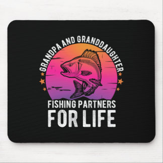 Grandpa And Granddaughter Fishing Partners For Lif Mouse Mat