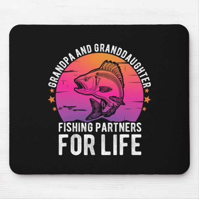 Grandpa And Granddaughter Fishing Partners For Lif Mouse Mat (Front)