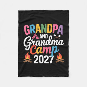 Grandpa and grandma camp 2027 grandparents camping fleece blanket