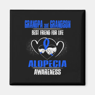 GRANDPA AND GRANDSON BEST FRIEND OF LIFE ALOPECIA MAGNET