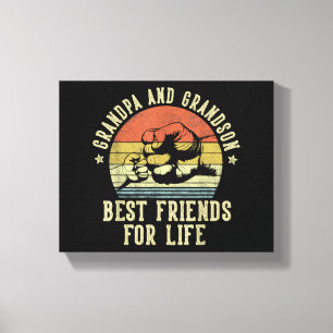 Grandpa and Grandson Best Friends for Life Funny G Canvas Print