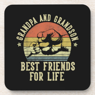 Grandpa and Grandson Best Friends for Life Funny G Coaster