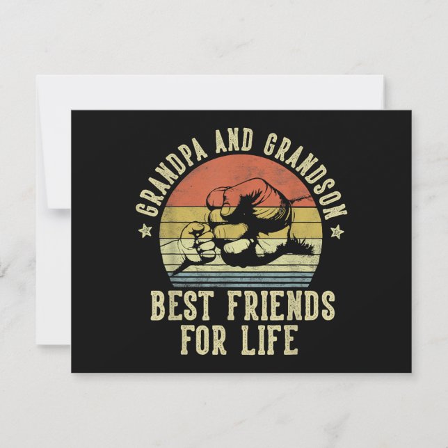 Grandpa and Grandson Best Friends for Life Funny G Holiday Card (Front)